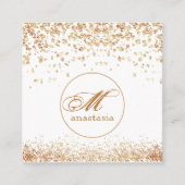 Carte De Visite Carré Fille Luxe Golden Brownish Parties scintillant Sal (Devant)