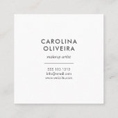 Carte De Visite Carré Fille rose floral Élégant (Dos)