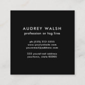 Carte De Visite Carré Fille Rose Retour Empreinte de léopard gris foncé (Dos)