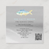 Carte De Visite Carré *~* Fish Beach SILVER Sand Sea Dining Tropical (Dos)