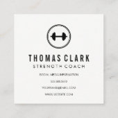 Carte De Visite Carré Fitness Gris Texture (Dos)