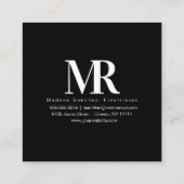 Carte De Visite Carré Flamant rose Éclairage néon Marque commerciale (Dos)