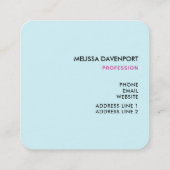 Carte De Visite Carré Flamant rose rose à Santa Hat Noël Whimsical (Dos)