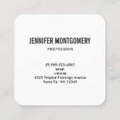 Carte De Visite Carré Flamant rose rose & Hibiscus Tropical Fancy (Dos)