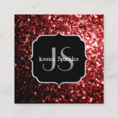 Carte De Visite Carré Flamme rouge foncé Parties scintillant scintille G (Dos)