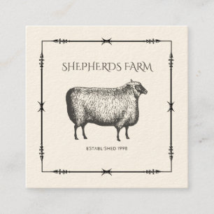Carte De Visite Carré Flèches en fer forgé pour mouton rustique Logo de 
