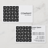 Carte De Visite CARRÉ Flèches LED - Blanc (Devant / Derrière)