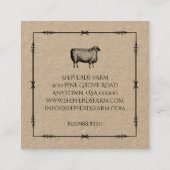 Carte De Visite Carré Flèches Rustiques En Fer De Mouton Kraft Logo De F (Dos)