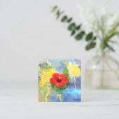 Carte De Visite Carré Fleur abstraite de ketmie (Debout devant)