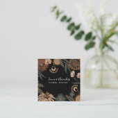 Carte De Visite Carré Fleur de Boho foncé (Debout devant)