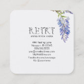 Carte De Visite Carré *~* Fleur de glycine florale de lierre Aquarelle   (Dos)