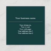 Carte De Visite Carré Fleur de Lis Motif, Français, Royal, Crème, Vert (Devant)