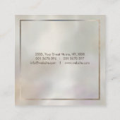 Carte De Visite Carré Fleur de lis Pastel Gold sur perle (Dos)