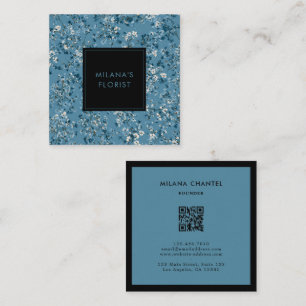 Carte De Visite Carré Fleur de marguerite bleu sarcelle moderne tendance