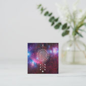 Carte De Visite Carré Fleur de nébuleuse de *~* de l'astrologie de Reiki (Debout devant)