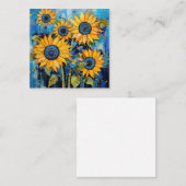 Carte De Visite Carré Fleur de tournesol Fleur sauvage Conception de méd (Devant / Derrière)