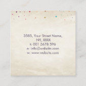 Carte De Visite Carré Fleur de vie, mains de guérison, chakras (Dos)