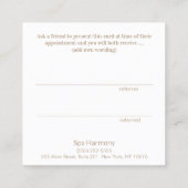 Carte De Visite Carré Fleur de vie Mandala Fidélité client 6 Punch (Dos)