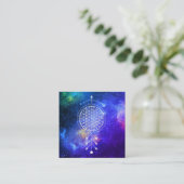 Carte De Visite Carré Fleur d'univers de *~* de l'astrologie de Reiki de (Debout devant)