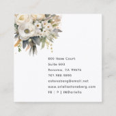 Carte De Visite Carré Fleur florale lunaire (Dos)