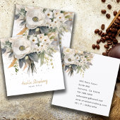 Carte De Visite Carré Fleur florale lunaire