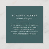 Carte De Visite Carré Fleur floue | Floral d'aquarelle moderne (Dos)