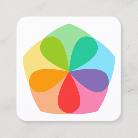 Carte De Visite Carré Fleur géométrique (Devant)