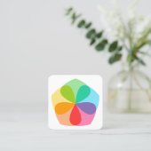 Carte De Visite Carré Fleur géométrique (Debout devant)