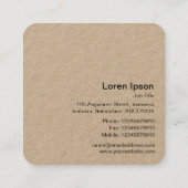 Carte De Visite Carré Fleur géométrique 02 - kraft (Dos)