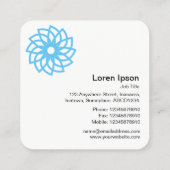 Carte De Visite Carré Fleur géométrique 03 - Bleu profond (Dos)