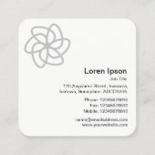 Carte De Visite Carré Fleur géométrique 04 - Blanc (Dos)