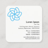 Carte De Visite Carré Fleur géométrique 04 - Bleu profond (Dos)