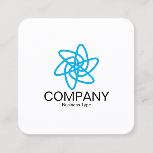 Carte De Visite Carré Fleur géométrique 05 - Blanc (Devant)