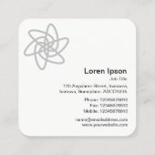 Carte De Visite Carré Fleur géométrique 05 - Blanc (Dos)