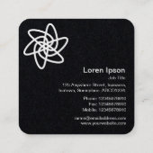 Carte De Visite Carré Fleur géométrique 05 - Noir (Dos)