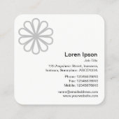 Carte De Visite Carré Fleur géométrique 07 - Blanc (Dos)