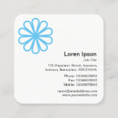 Carte De Visite Carré Fleur géométrique 07 - Bleu profond (Dos)