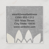 Carte De Visite Carré Fleur Lotus Arrière - plan marbré (Dos)