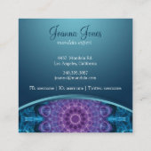 Carte De Visite Carré Fleur pourpre spirituelle, mer de bleu (Dos)