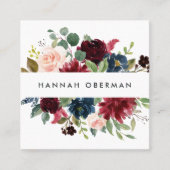 Carte De Visite Carré Fleur radieuse | Floral (Devant)