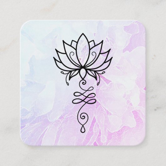 Carte De Visite Carré *~* Fleur Sacrée Géométrie Nirvana Yoga Peony (Devant)