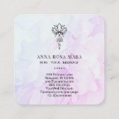 Carte De Visite Carré *~* Fleur Sacrée Géométrie Nirvana Yoga Peony (Dos)
