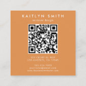 Carte De Visite Carré Fleur sauvage Boho Initial K QR Code (Dos)