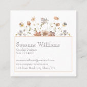 Carte De Visite Carré Fleur sauvage féminine (Dos)
