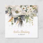 Carte De Visite Carré Fleuriste à bulles (Devant)