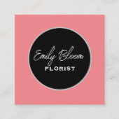 Carte De Visite Carré Fleuriste, Fleurs (Devant)