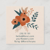 Carte De Visite Carré fleuriste rétro moderne éditable terre cuite (Dos)