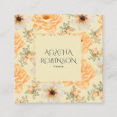 Carte De Visite Carré Fleuriste vert jaune doux (Devant)