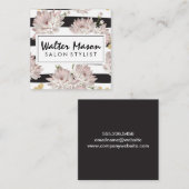 Carte De Visite Carré Fleurs à motifs floraux (Devant / Derrière)