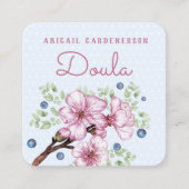 Carte De Visite Carré Fleurs Berries Doula (Devant)